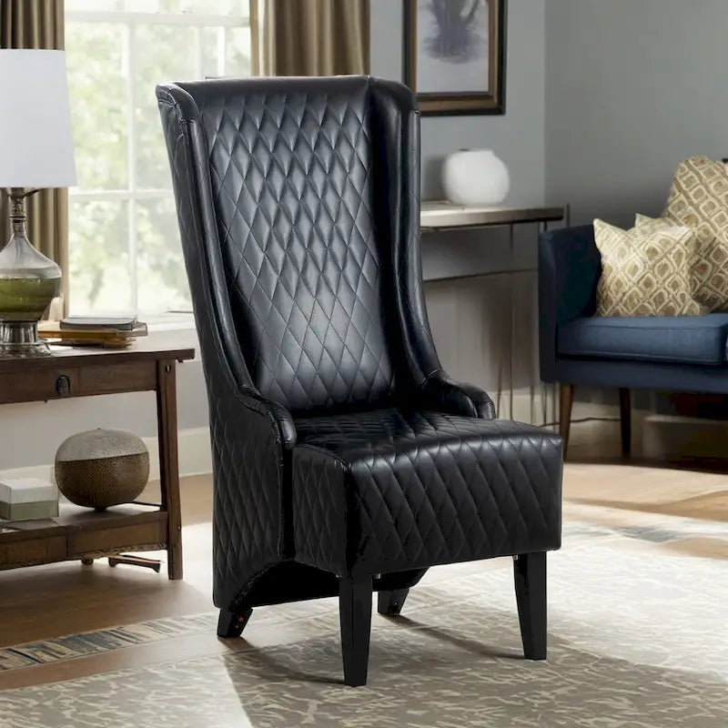 Christopher Knight Home - Fauteuil à oreilles haut de dossier en velours Evelyn avec pieds en bois