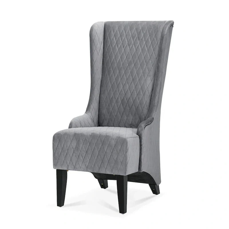 Christopher Knight Home - Fauteuil à oreilles haut de dossier en velours Evelyn avec pieds en bois