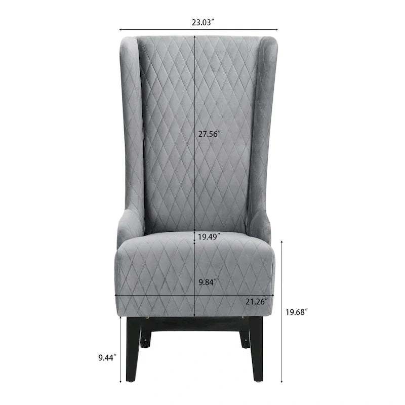 Christopher Knight Home - Fauteuil à oreilles haut de dossier en velours Evelyn avec pieds en bois