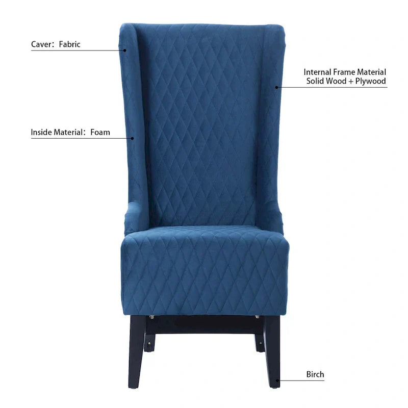 Christopher Knight Home - Fauteuil à oreilles haut de dossier en velours Evelyn avec pieds en bois