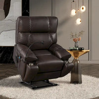 Christopher Knight Home - Fauteuil Élévateur Inclinable avec Doubles Moteurs, Massage, Chaleur, Porte-Gobelets et Support Téléphone Réglable