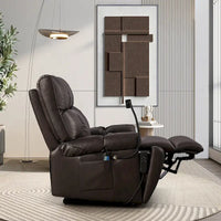Christopher Knight Home - Fauteuil Élévateur Inclinable avec Doubles Moteurs, Massage, Chaleur, Porte-Gobelets et Support Téléphone Réglable