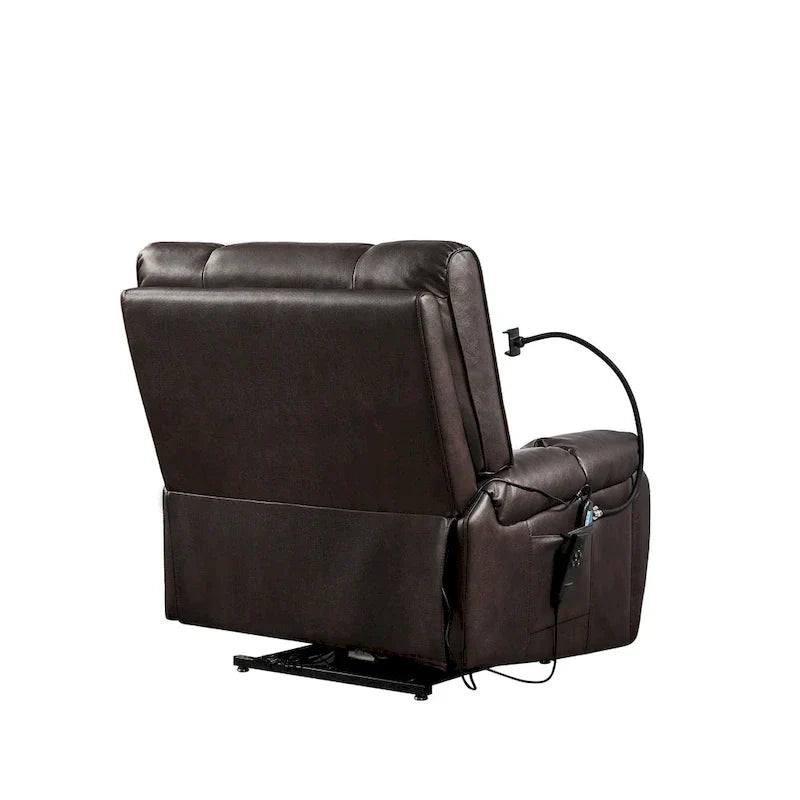 Christopher Knight Home - Fauteuil Élévateur Inclinable avec Doubles Moteurs, Massage, Chaleur, Porte-Gobelets et Support Téléphone Réglable