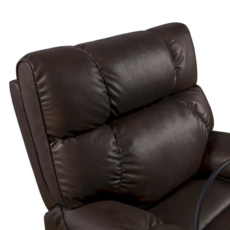 Christopher Knight Home - Fauteuil Élévateur Inclinable avec Doubles Moteurs, Massage, Chaleur, Porte-Gobelets et Support Téléphone Réglable