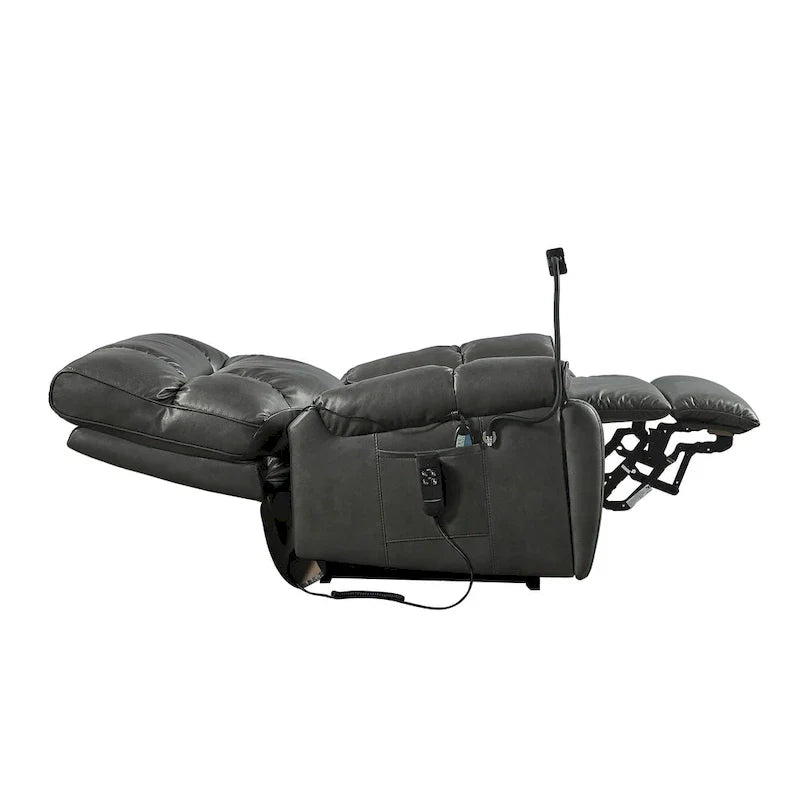 Christopher Knight Home - Fauteuil Élévateur Inclinable avec Doubles Moteurs, Massage, Chaleur, Porte-Gobelets et Support Téléphone Réglable