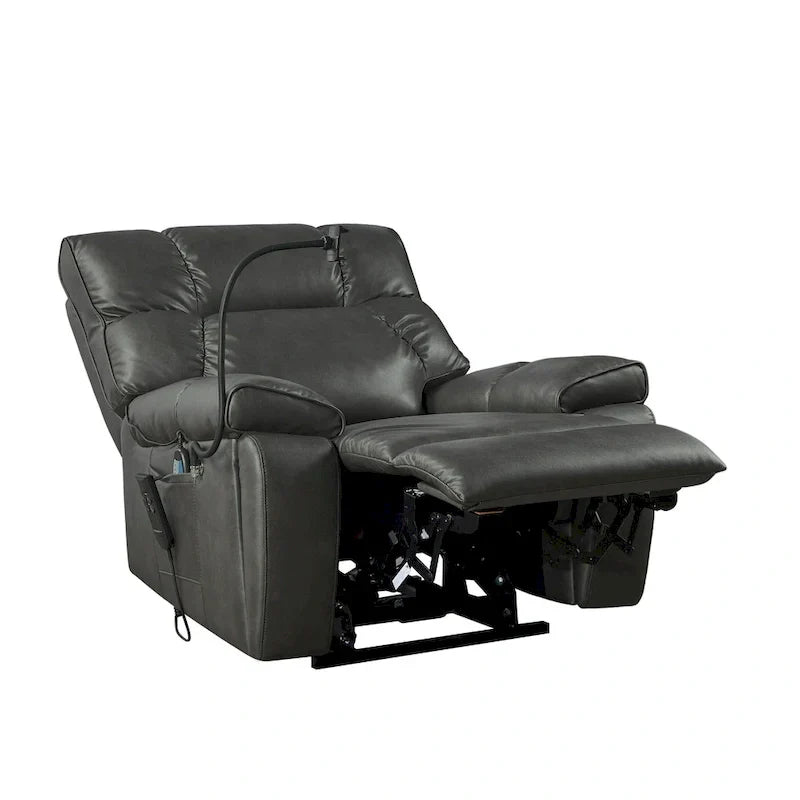 Christopher Knight Home - Fauteuil Élévateur Inclinable avec Doubles Moteurs, Massage, Chaleur, Porte-Gobelets et Support Téléphone Réglable