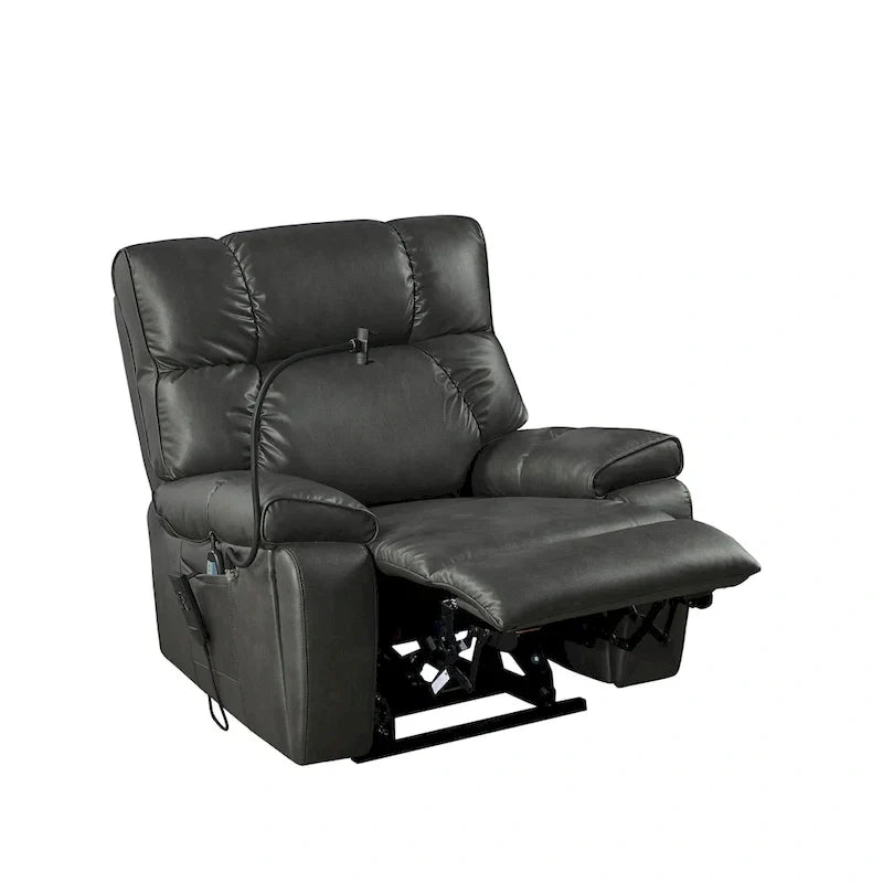 Christopher Knight Home - Fauteuil Élévateur Inclinable avec Doubles Moteurs, Massage, Chaleur, Porte-Gobelets et Support Téléphone Réglable
