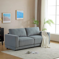 Christopher Knight Home - Causeuse Canapé Rembourrée Moderne Grace 81 pouces à Accoudoirs Carrés