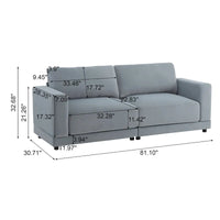 Christopher Knight Home - Causeuse Canapé Rembourrée Moderne Grace 81 pouces à Accoudoirs Carrés