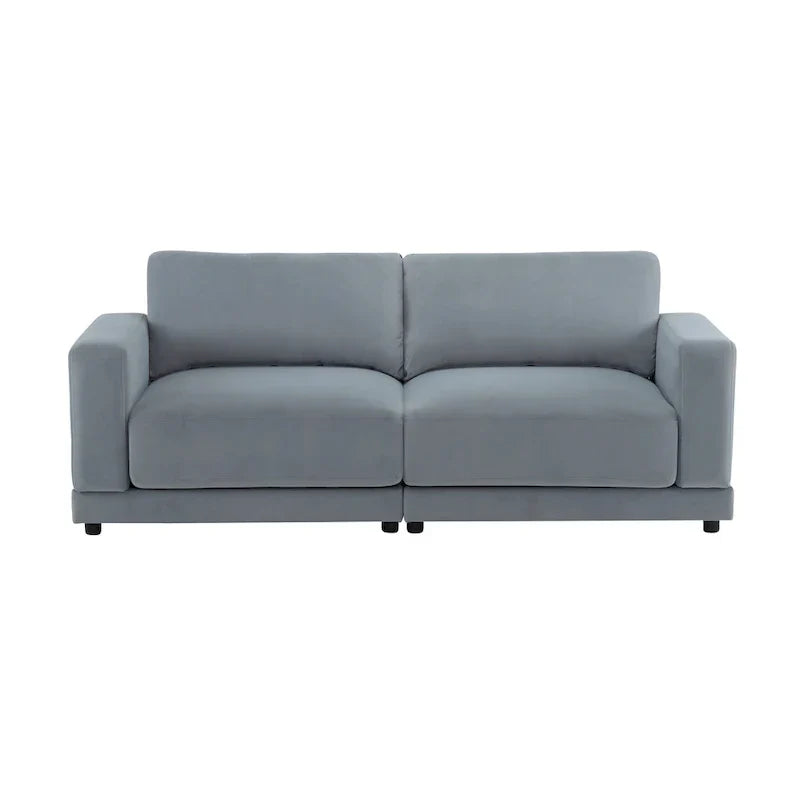 Christopher Knight Home - Causeuse Canapé Rembourrée Moderne Grace 81 pouces à Accoudoirs Carrés