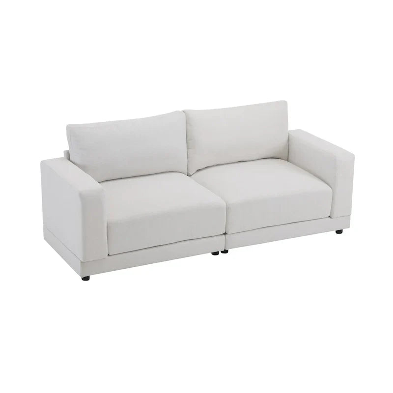 Christopher Knight Home - Causeuse Canapé Rembourrée Moderne Grace 81 pouces à Accoudoirs Carrés