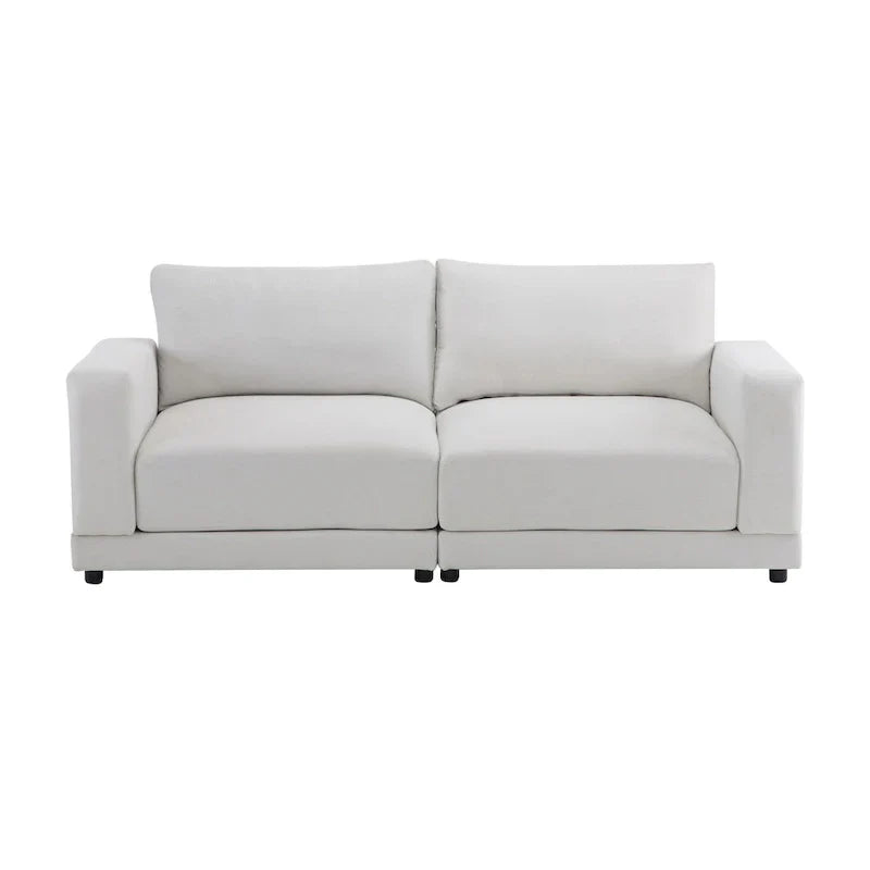 Christopher Knight Home - Causeuse Canapé Rembourrée Moderne Grace 81 pouces à Accoudoirs Carrés