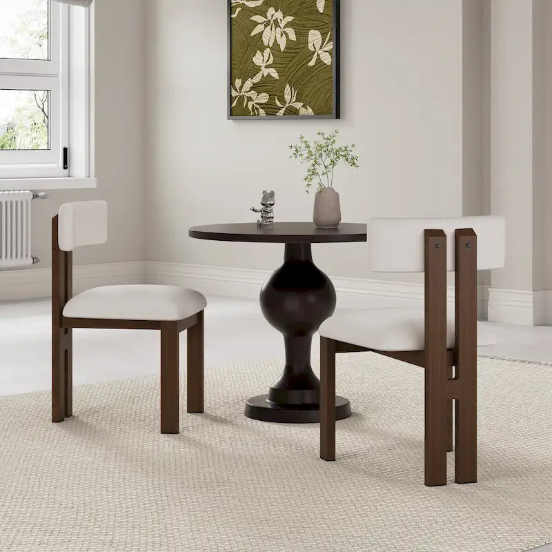 Chaises de salle à manger rembourrées Astura, structure en fer, lot de 2 par Christopher Knight Home