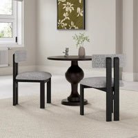 Chaises de salle à manger rembourrées Astura, structure en fer, lot de 2 par Christopher Knight Home