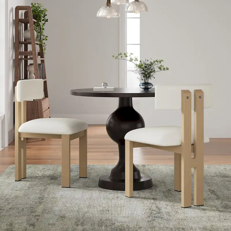 Chaises de salle à manger rembourrées Astura, structure en fer, lot de 2 par Christopher Knight Home