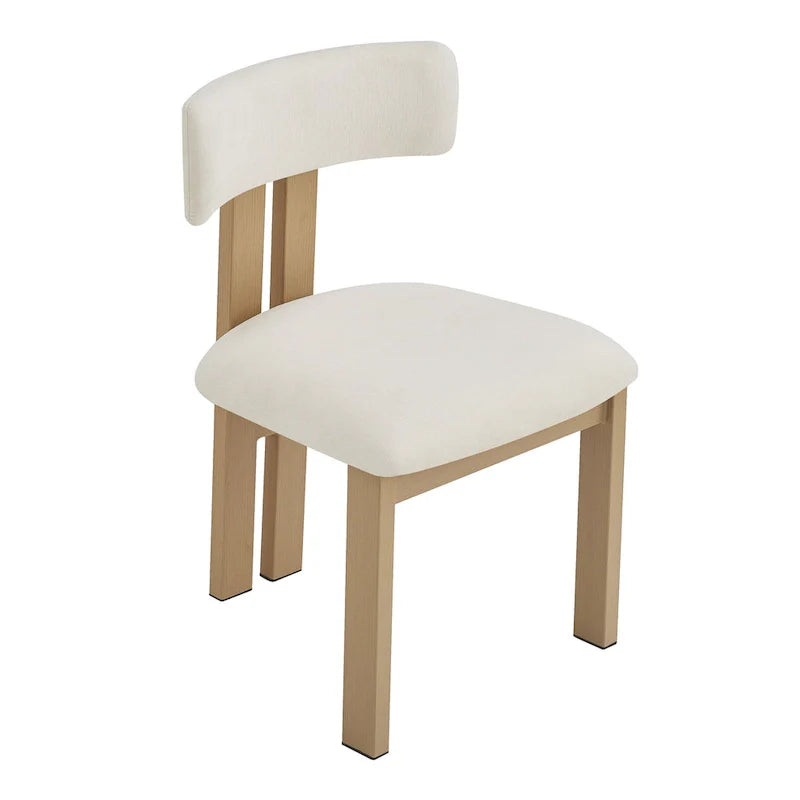 Chaises de salle à manger rembourrées Astura, structure en fer, lot de 2 par Christopher Knight Home