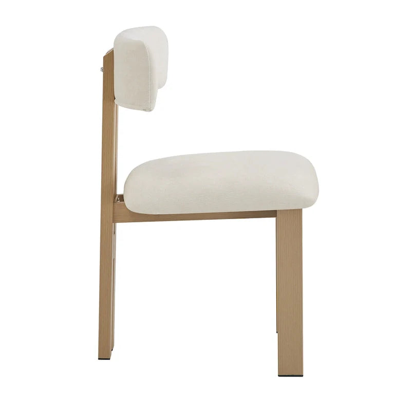 Chaises de salle à manger rembourrées Astura, structure en fer, lot de 2 par Christopher Knight Home