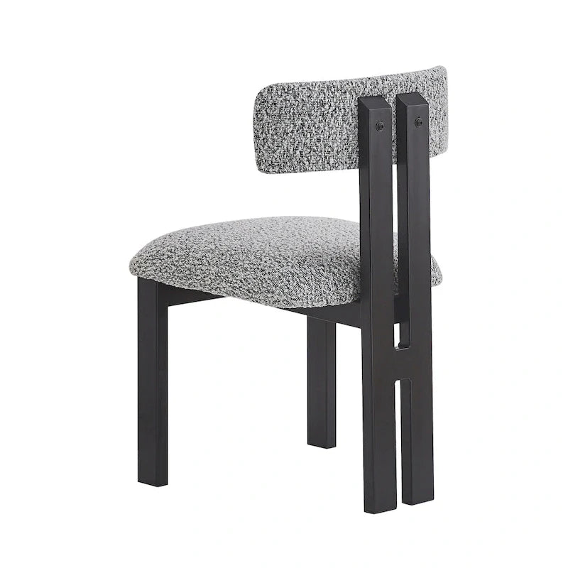 Chaises de salle à manger rembourrées Astura, structure en fer, lot de 2 par Christopher Knight Home