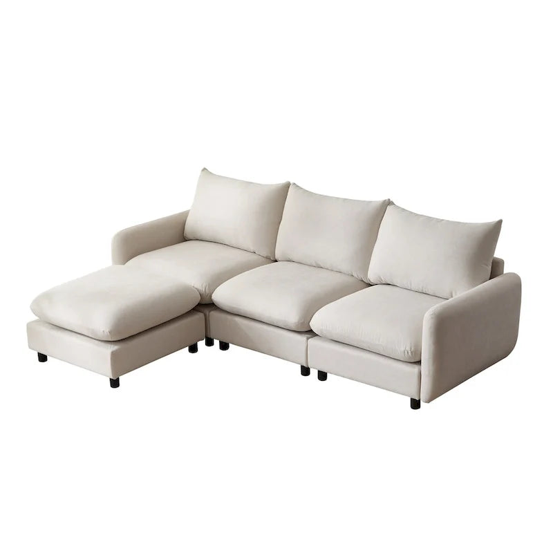 Christopher Knight Home - Canapé d'angle modulaire moderne en tissu Evelyn