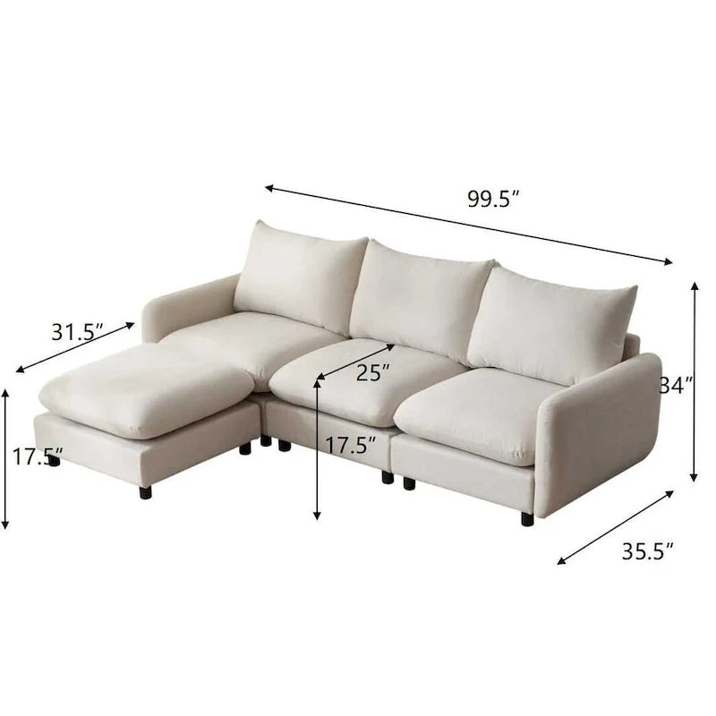 Christopher Knight Home - Canapé d'angle modulaire moderne en tissu Evelyn