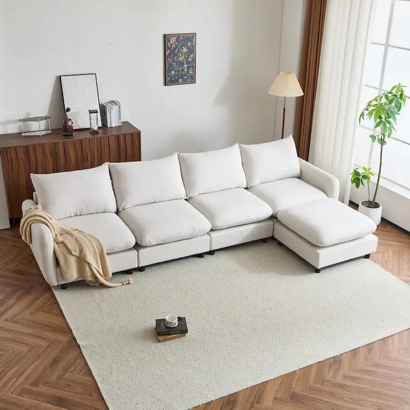 Christopher Knight Home - Canapé d'angle modulaire moderne en tissu Evelyn