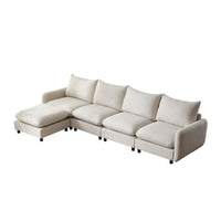 Christopher Knight Home - Canapé d'angle modulaire moderne en tissu Evelyn