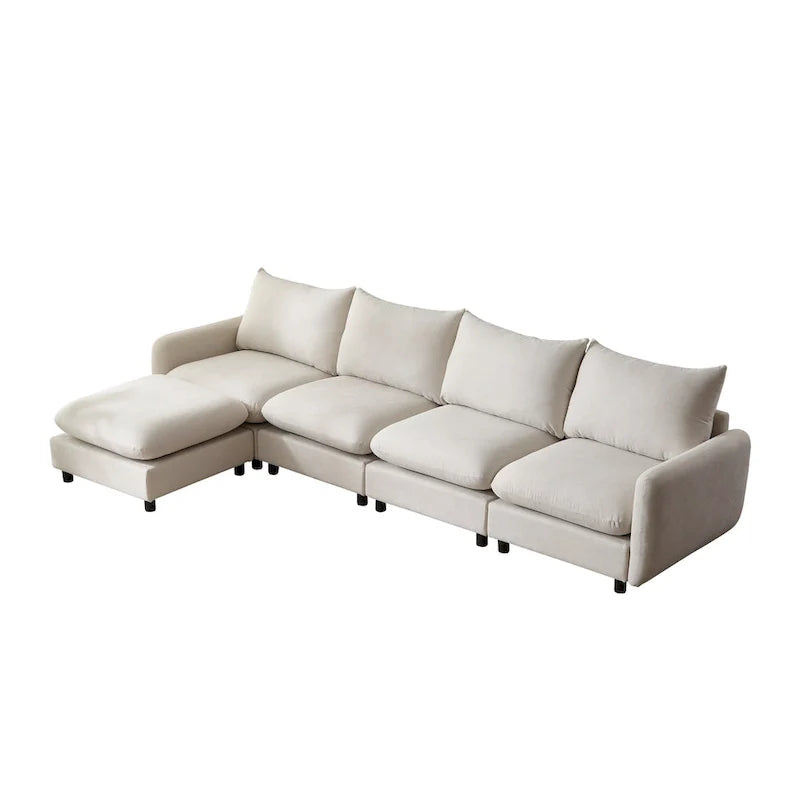 Christopher Knight Home - Canapé d'angle modulaire moderne en tissu Evelyn