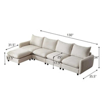 Christopher Knight Home - Canapé d'angle modulaire moderne en tissu Evelyn