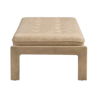 Christopher Knight Home - Table basse rectangulaire capitonnée 48,4", en cuir avec structure en bois d'hévéa