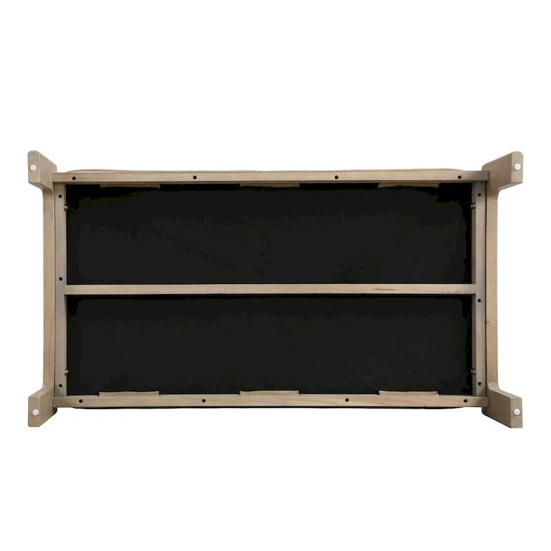 Christopher Knight Home - Table basse rectangulaire capitonnée 48,4", en cuir avec structure en bois d'hévéa