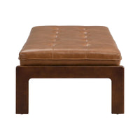 Christopher Knight Home - Table basse rectangulaire capitonnée 48,4", en cuir avec structure en bois d'hévéa