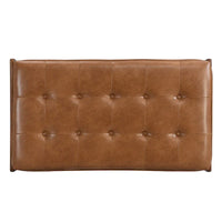 Christopher Knight Home - Table basse rectangulaire capitonnée 48,4", en cuir avec structure en bois d'hévéa