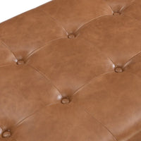 Christopher Knight Home - Table basse rectangulaire capitonnée 48,4", en cuir avec structure en bois d'hévéa