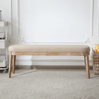 Banc en similicuir moderne du milieu du siècle Forma avec pieds en bois par Christopher Knight Home