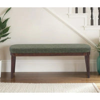 Banc en similicuir moderne du milieu du siècle Forma avec pieds en bois par Christopher Knight Home