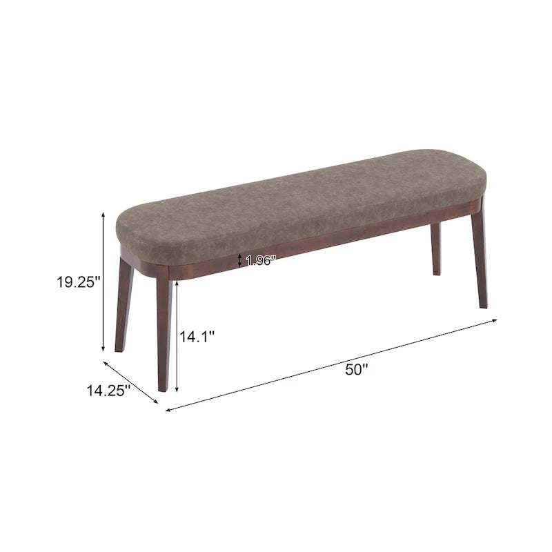 Banc en similicuir moderne du milieu du siècle Forma avec pieds en bois par Christopher Knight Home