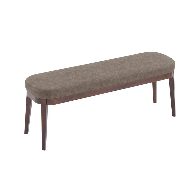Banc en similicuir moderne du milieu du siècle Forma avec pieds en bois par Christopher Knight Home