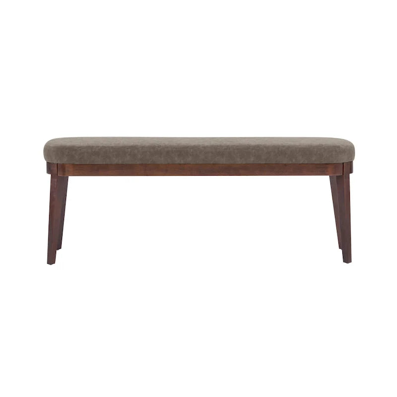 Banc en similicuir moderne du milieu du siècle Forma avec pieds en bois par Christopher Knight Home