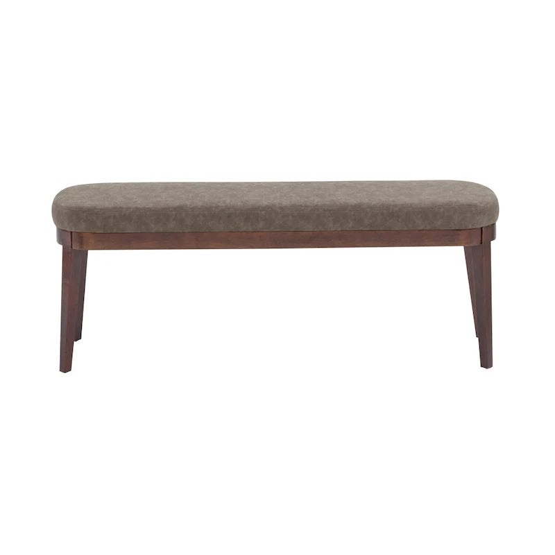 Banc en similicuir moderne du milieu du siècle Forma avec pieds en bois par Christopher Knight Home