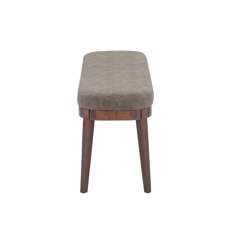 Banc en similicuir moderne du milieu du siècle Forma avec pieds en bois par Christopher Knight Home