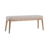 Banc en similicuir moderne du milieu du siècle Forma avec pieds en bois par Christopher Knight Home