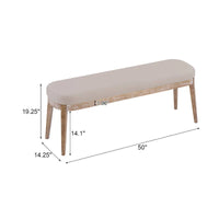 Banc en similicuir moderne du milieu du siècle Forma avec pieds en bois par Christopher Knight Home