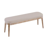 Banc en similicuir moderne du milieu du siècle Forma avec pieds en bois par Christopher Knight Home