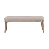 Banc en similicuir moderne du milieu du siècle Forma avec pieds en bois par Christopher Knight Home