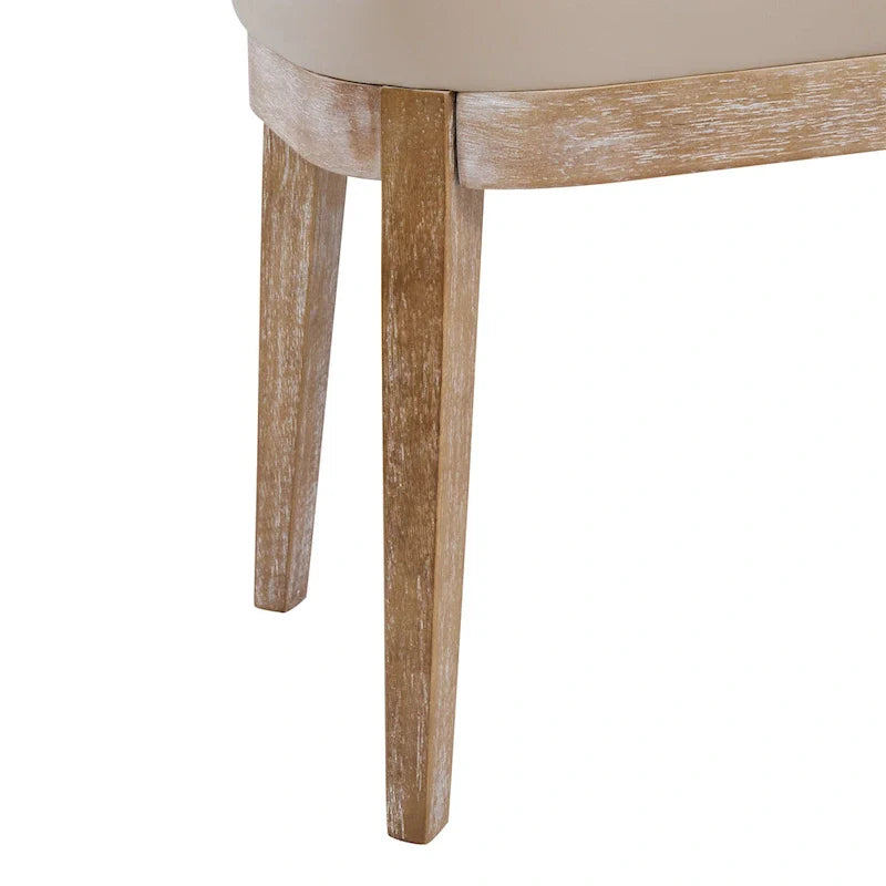 Banc en similicuir moderne du milieu du siècle Forma avec pieds en bois par Christopher Knight Home