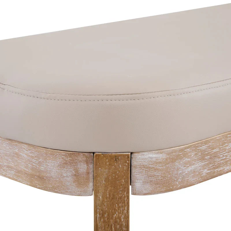 Banc en similicuir moderne du milieu du siècle Forma avec pieds en bois par Christopher Knight Home