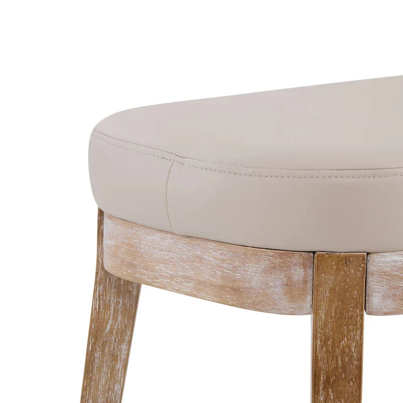 Banc en similicuir moderne du milieu du siècle Forma avec pieds en bois par Christopher Knight Home