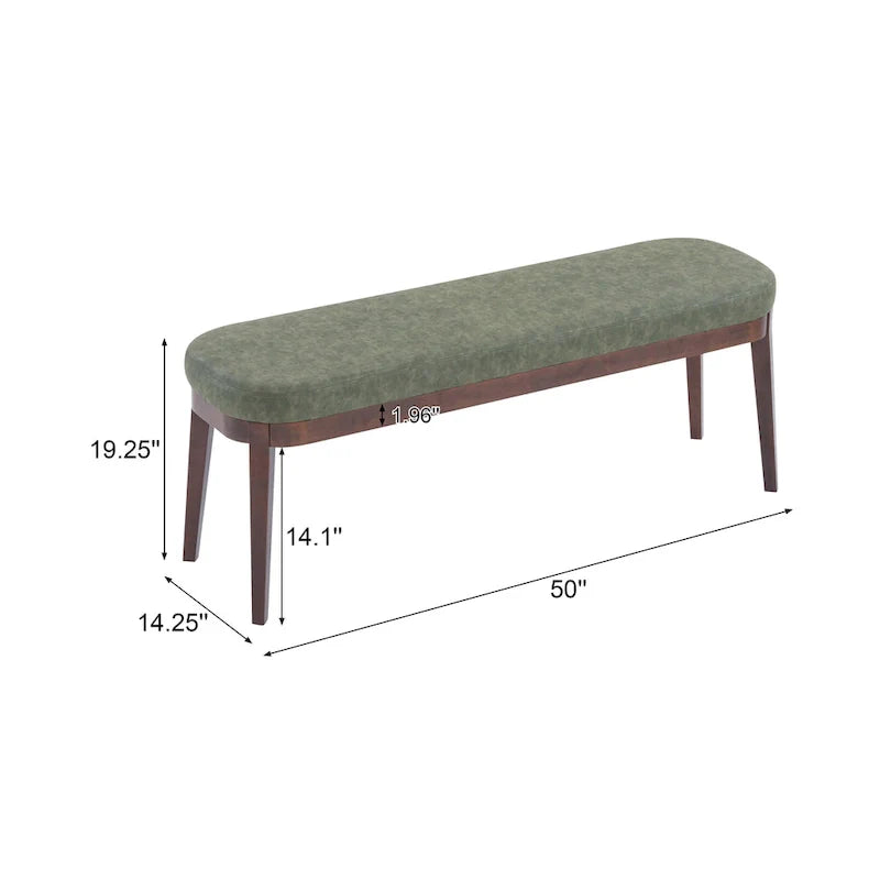 Banc en similicuir moderne du milieu du siècle Forma avec pieds en bois par Christopher Knight Home