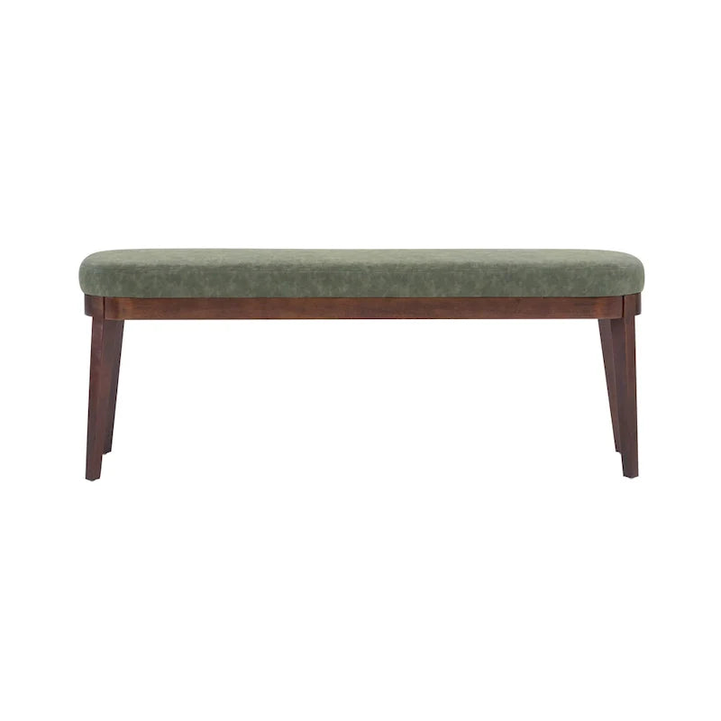 Banc en similicuir moderne du milieu du siècle Forma avec pieds en bois par Christopher Knight Home