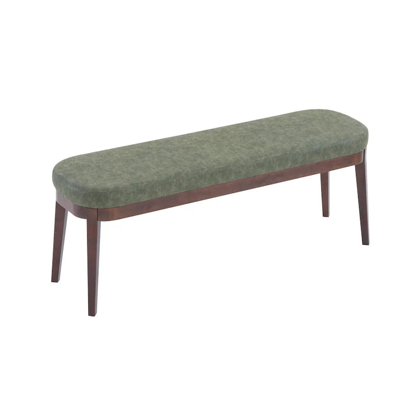 Banc en similicuir moderne du milieu du siècle Forma avec pieds en bois par Christopher Knight Home